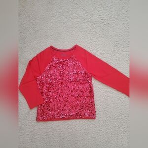 Mini Boden Red Sequin Kids Shirt Size 4